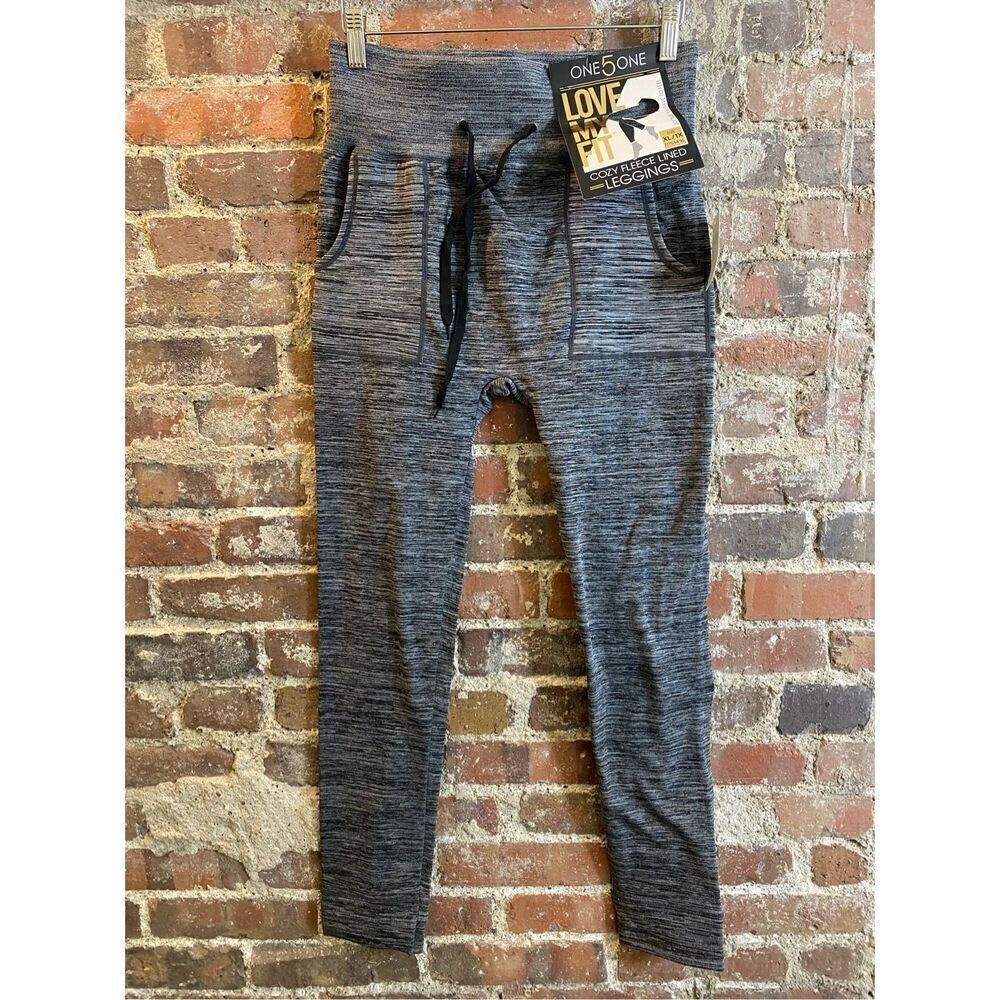 One5One Cozy Fleece Lined Legging Heather Gray NWT